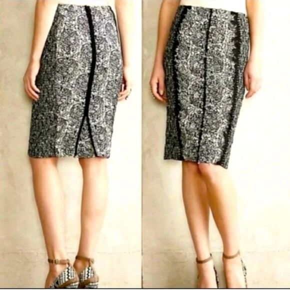 NWT Byron Lars Beguile Anthropologie Sombra Laser Cut Size 4 Pencil Skirt - Picture 13 of 13